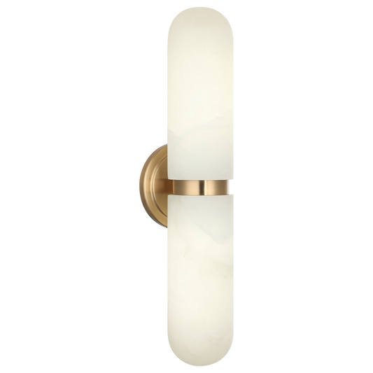 Featuring capsule shaped alabaster glass, the Capsula will add a beautiful touch to your space. Finishes include Aged Gold Brass, Chrome and Matte Black.