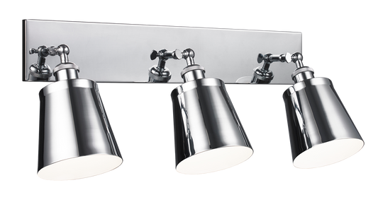 A wall sconce series inspired by the traditional stage light design. Kinsley is adjustable and is available in 2 finishes: Black finish and Chrome. Classic design never goes out of style.