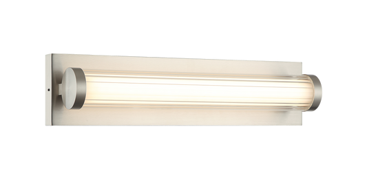 With its column shape clear ribbed outer glass and its inner opal glass, this look will bring a mixture of elegance and functionality. The LED 5CCT comes in three finishes: Aged Gold Brass, Brushed Nickel and Matte Black.