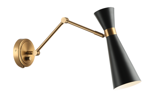 The Blaze series is both fun and functional. Available in 2 finish combinations: Aged Gold Brass with White and Aged Gold Brass with Black. Features a built in dimmer and adjustable shade for directional lighting.