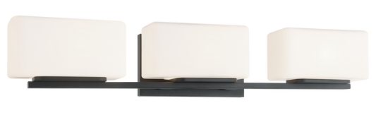 Chiclet is a soft modern design with smooth white glass and rounded edges to be installed as a wall sconce or vanity. The series is available in 4 sizes, a 1 light, 2 light, 3 light and 4 light options in either Chrome or Matte Black finishes.