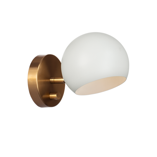 Combining elegance with a modern touch, the Orb family will make a stunning focal point for many design aspects. Finishes are Aged Gold Brass paired with Matte Black or Matte White shades with a white interior.