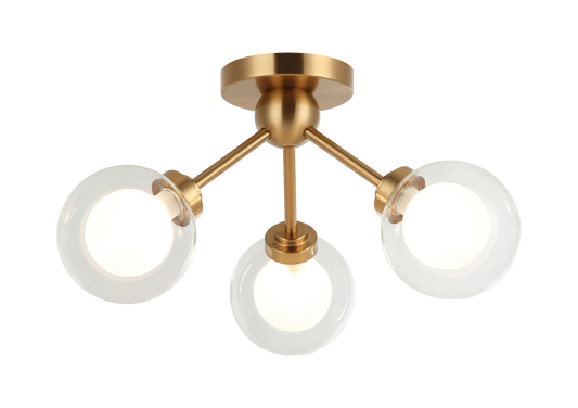 A chandelier inspired by the solar system, the Solaris comes with white opal inner glass and clear outer glass.The design typically aims to capture a celestial, orbital aesthetic.