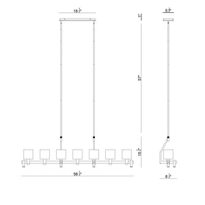 Decato 7-Light 57" Linear Chandelier