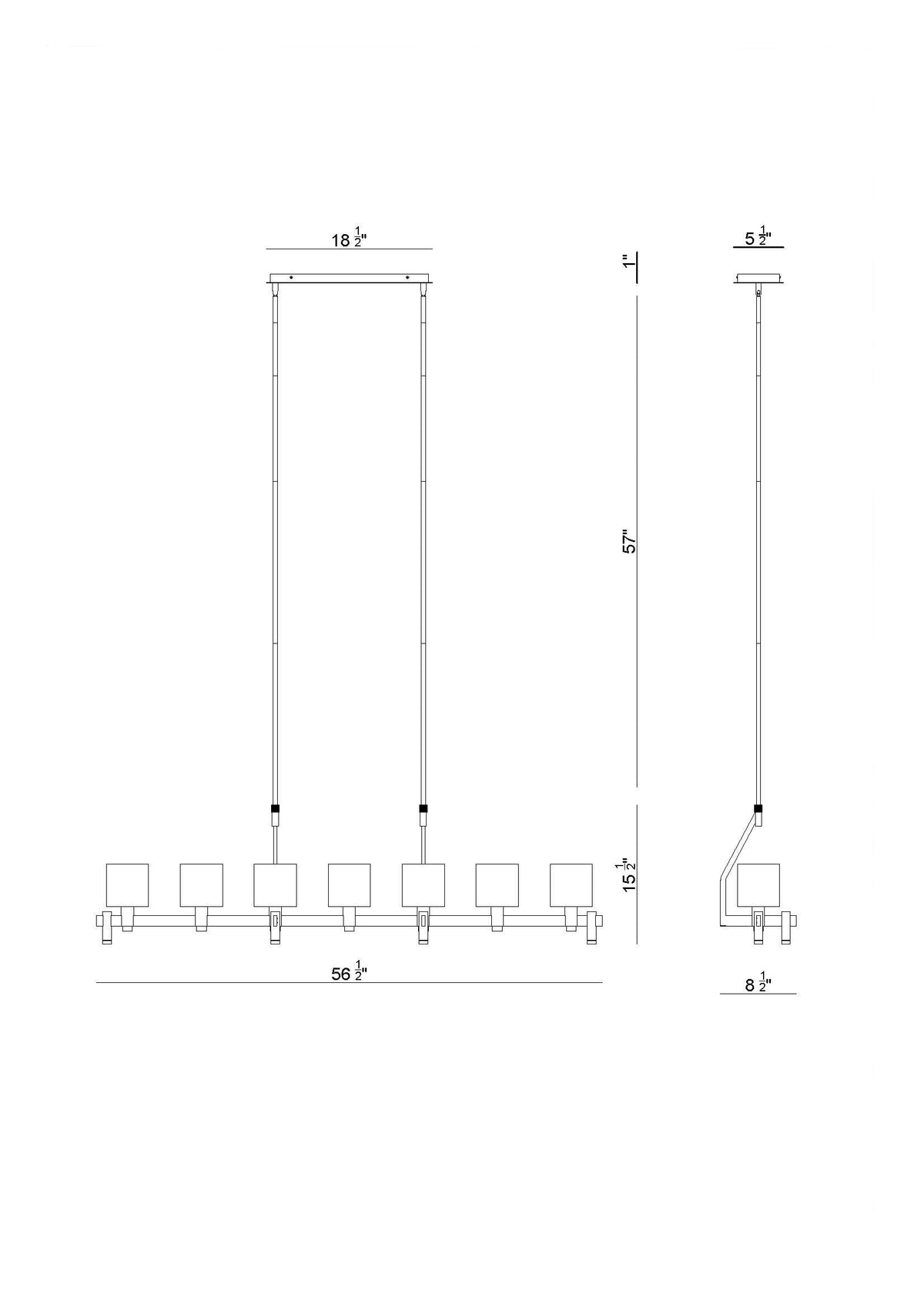 Decato 7-Light 57" Linear Chandelier