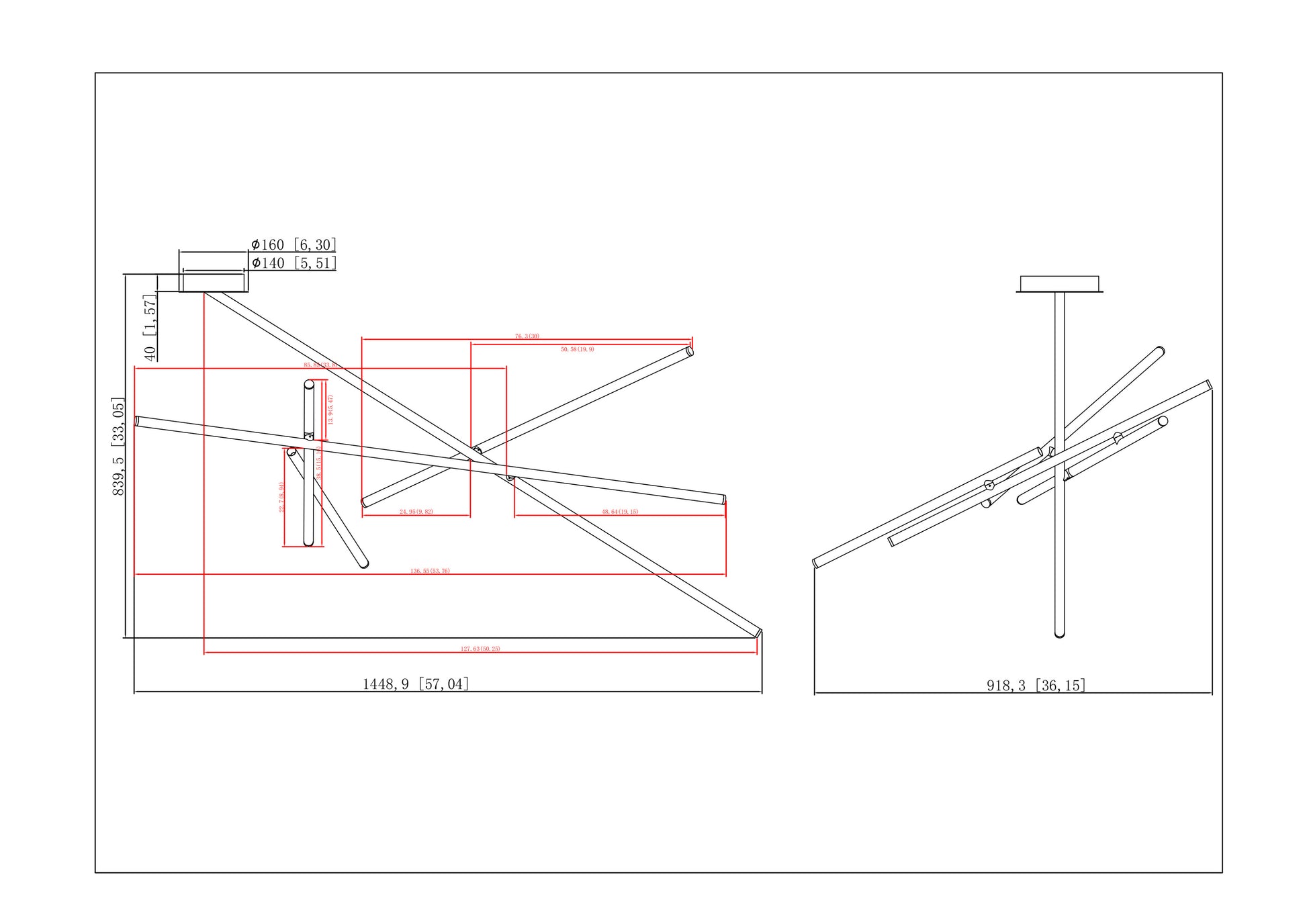 Crossroads 9-Light 57" Integrated LED Flush Mount