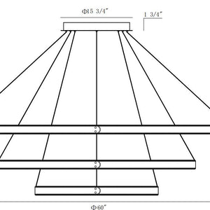 Verdura 3-Tiers 3-Light 60" Integrated LED Grand Chandelier