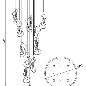 Norah 12-Light 24" Integrated LED Multi Drop Chandelier