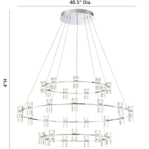 Netto 3-Tiers 33-Light 41" Integrated LED Grand Chandelier