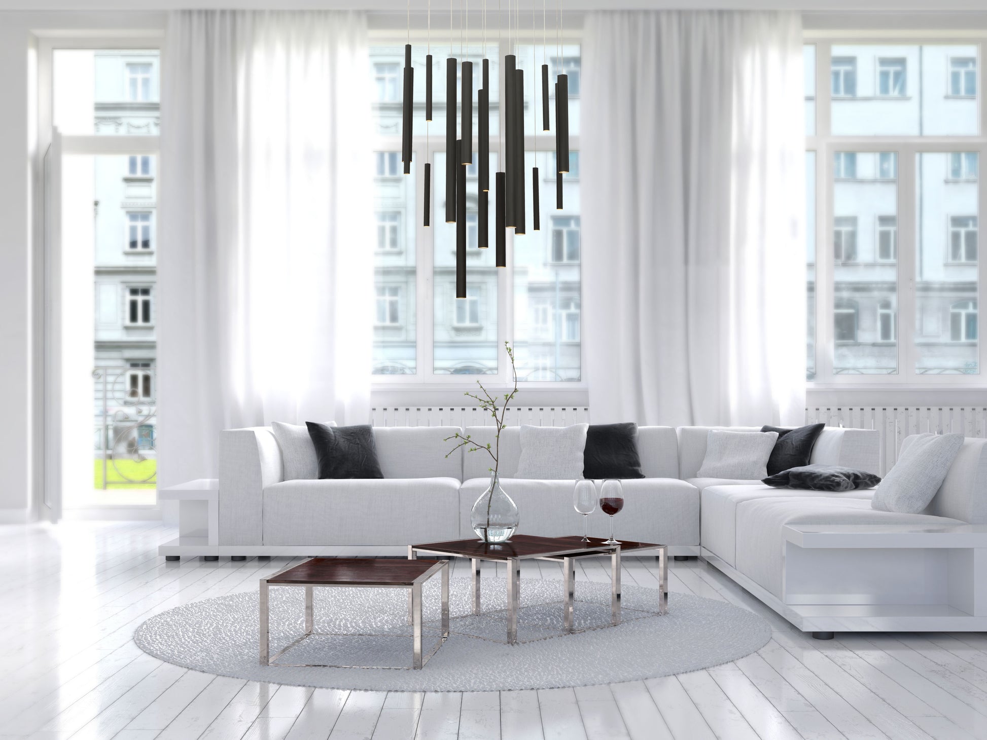 Santana 18-Light 24" Integrated LED Multi Drop Chandelier
