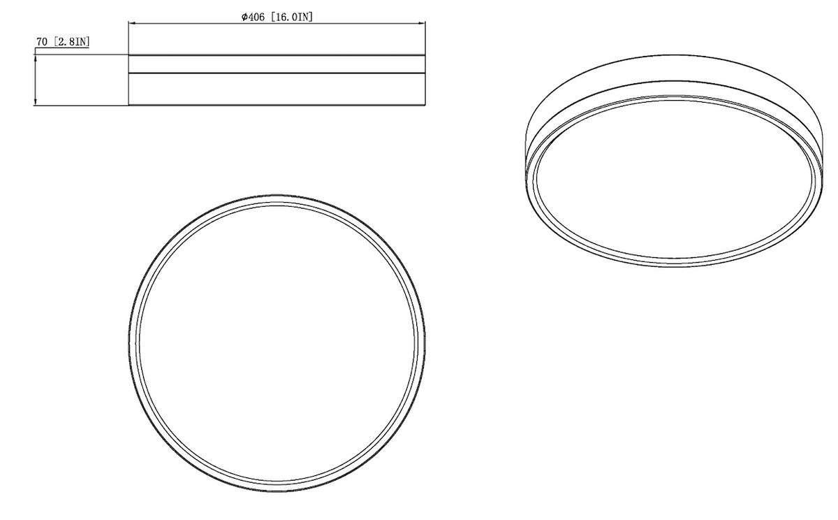 Algar 16-in Flush Mount