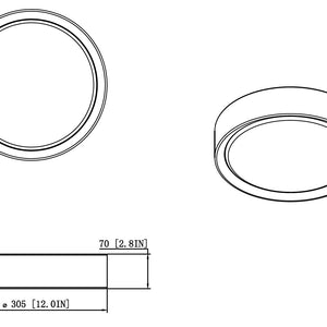 Kawan 12-in Flush Mount