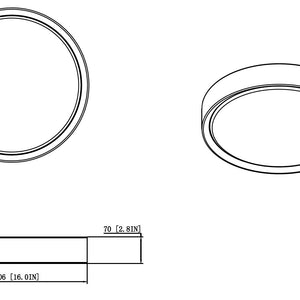 Kawan 16-in Flush Mount