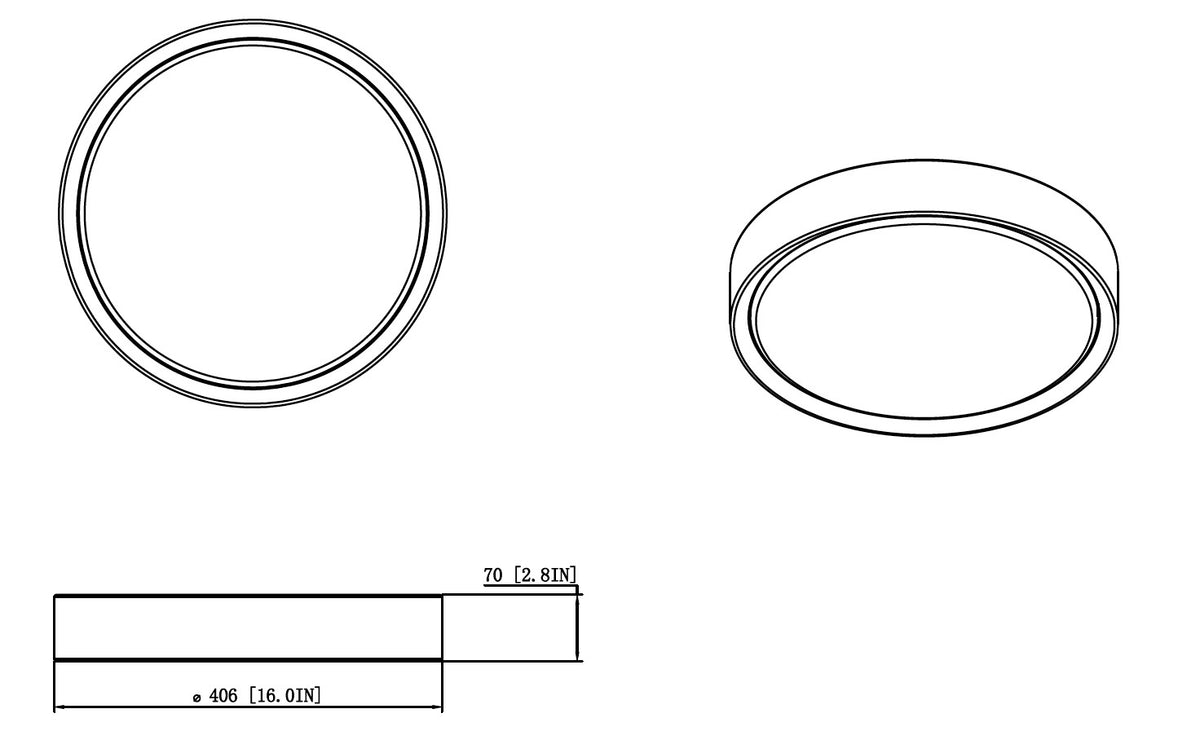 Kawan 16-in Flush Mount
