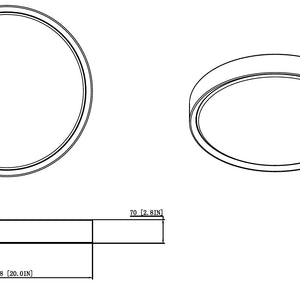 Kawan 20-in Flush Mount