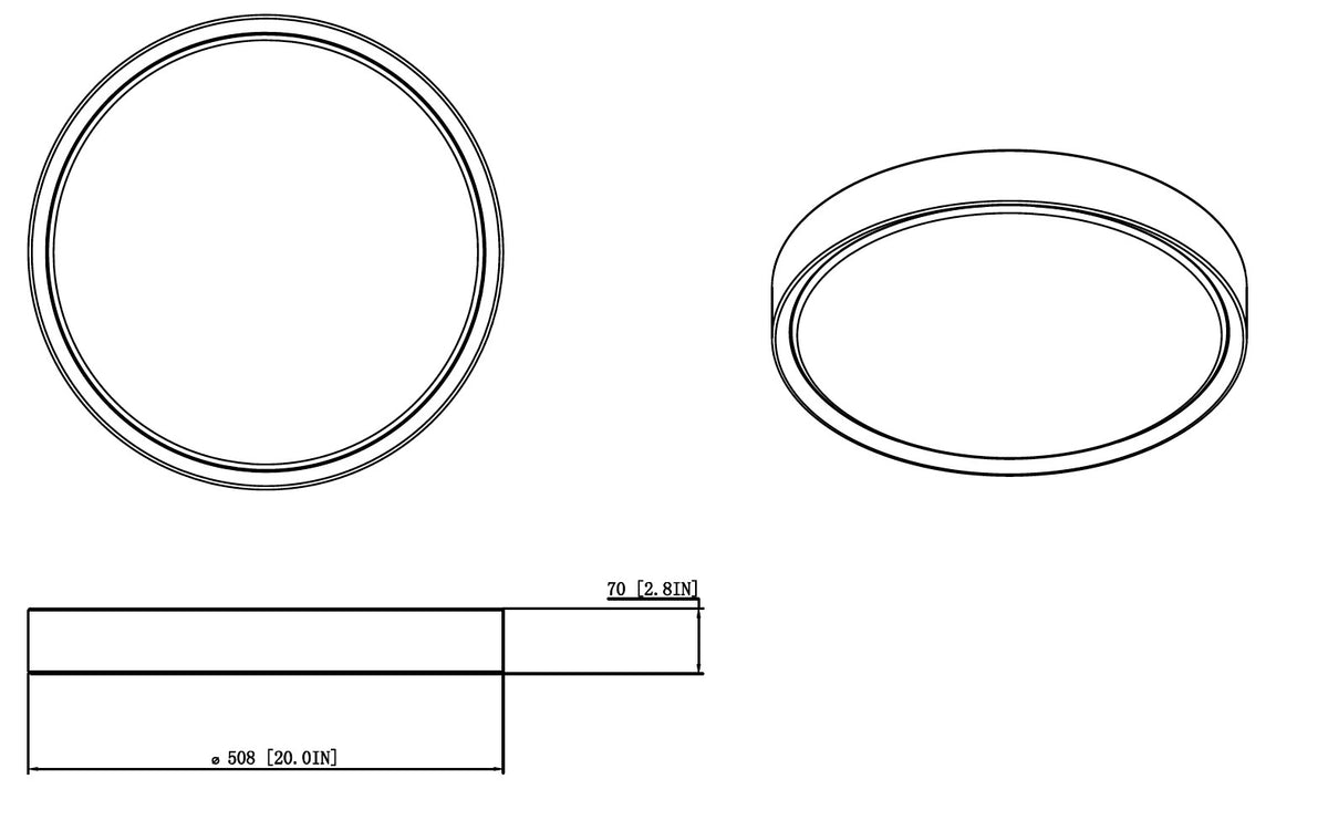 Kawan 20-in Flush Mount