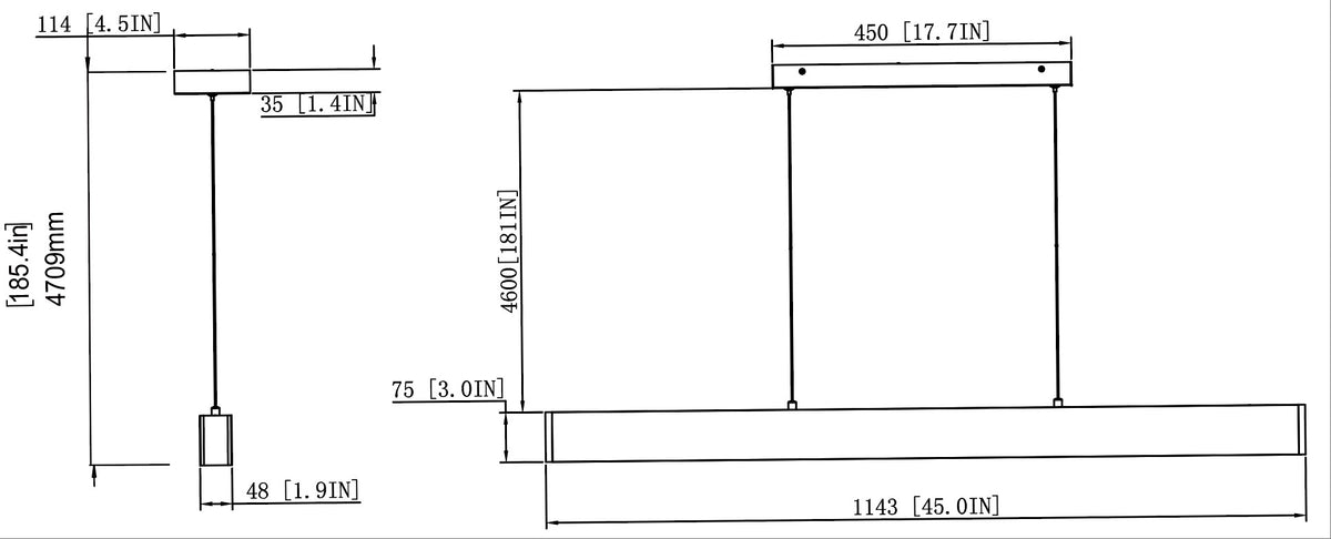 Hudson 45-in Linear Chandelier