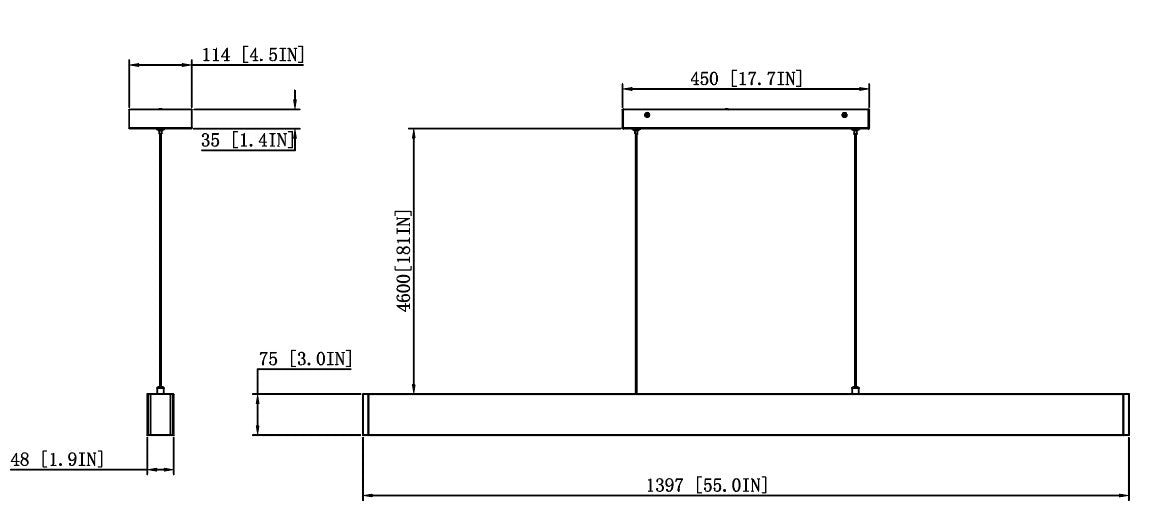 Hudson 55-in Linear Chandelier