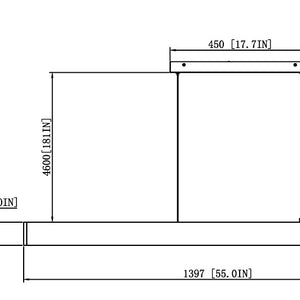 Hudson 55-in Linear Chandelier