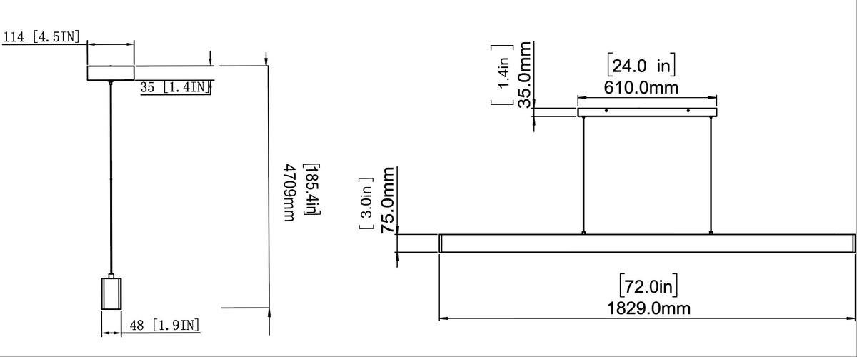 Hudson 72-in Linear Chandelier