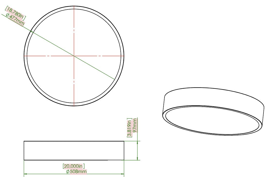 Coronado 20-in Flush Mount