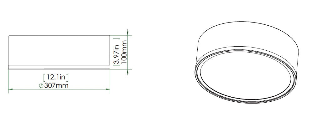 Bradley 12-in Flush Mount