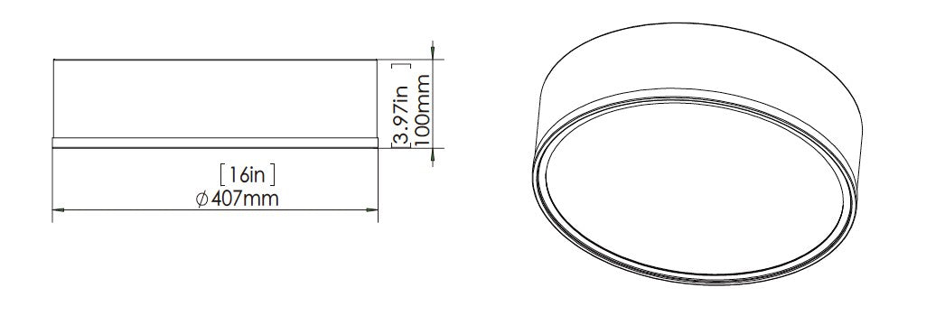 Bradley 16-in Flush Mount