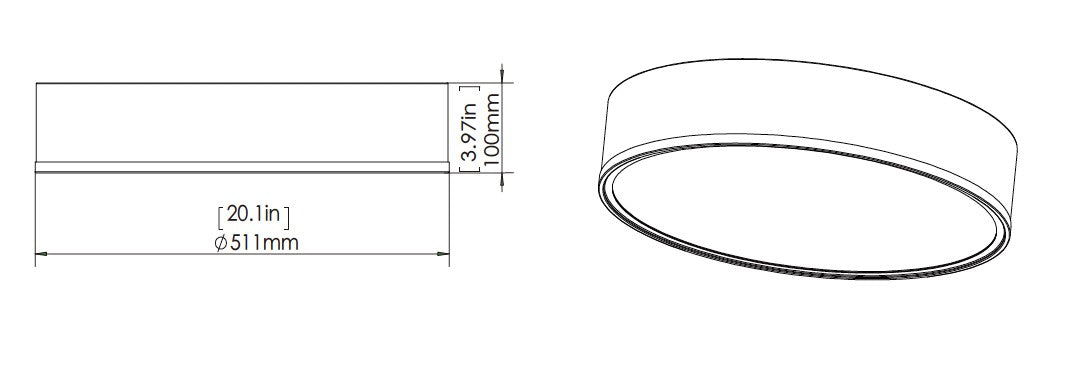 Bradley 20-in Flush Mount