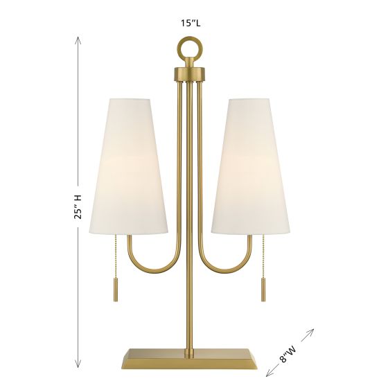 Wilkes 2-Light Table Lamp by Dann Foley