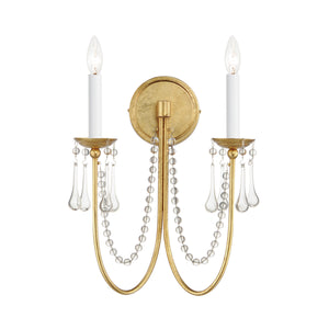 Plumette 2-Light Wall Sconce w Crystal