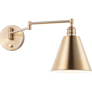 Library 1-Light Wall Sconce Horizontal Swing Arm