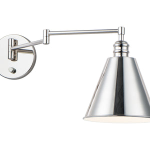 Library 1-Light Wall Sconce Horizontal Swing Arm