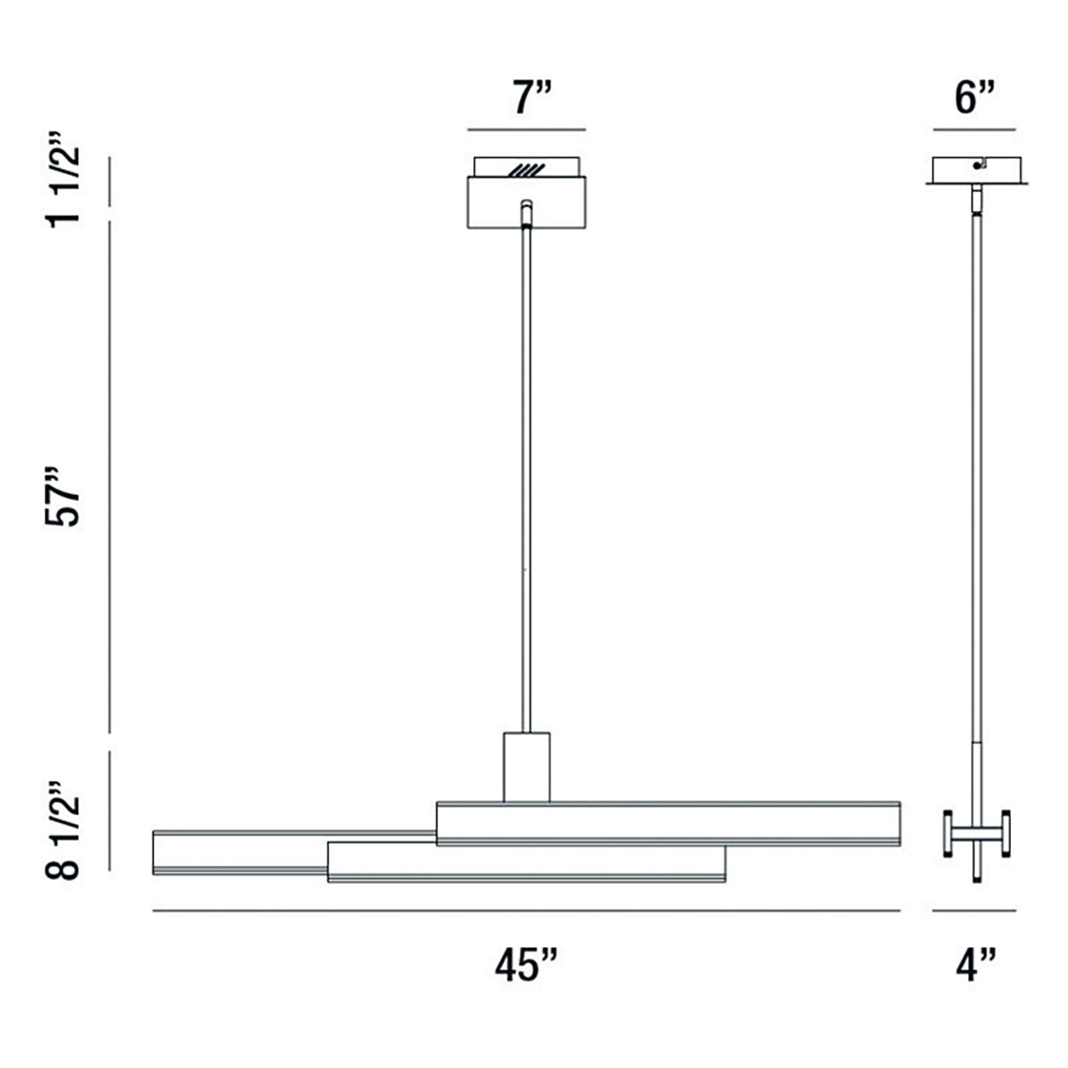 Cameno 45" Integrated LED Linear Chandelier