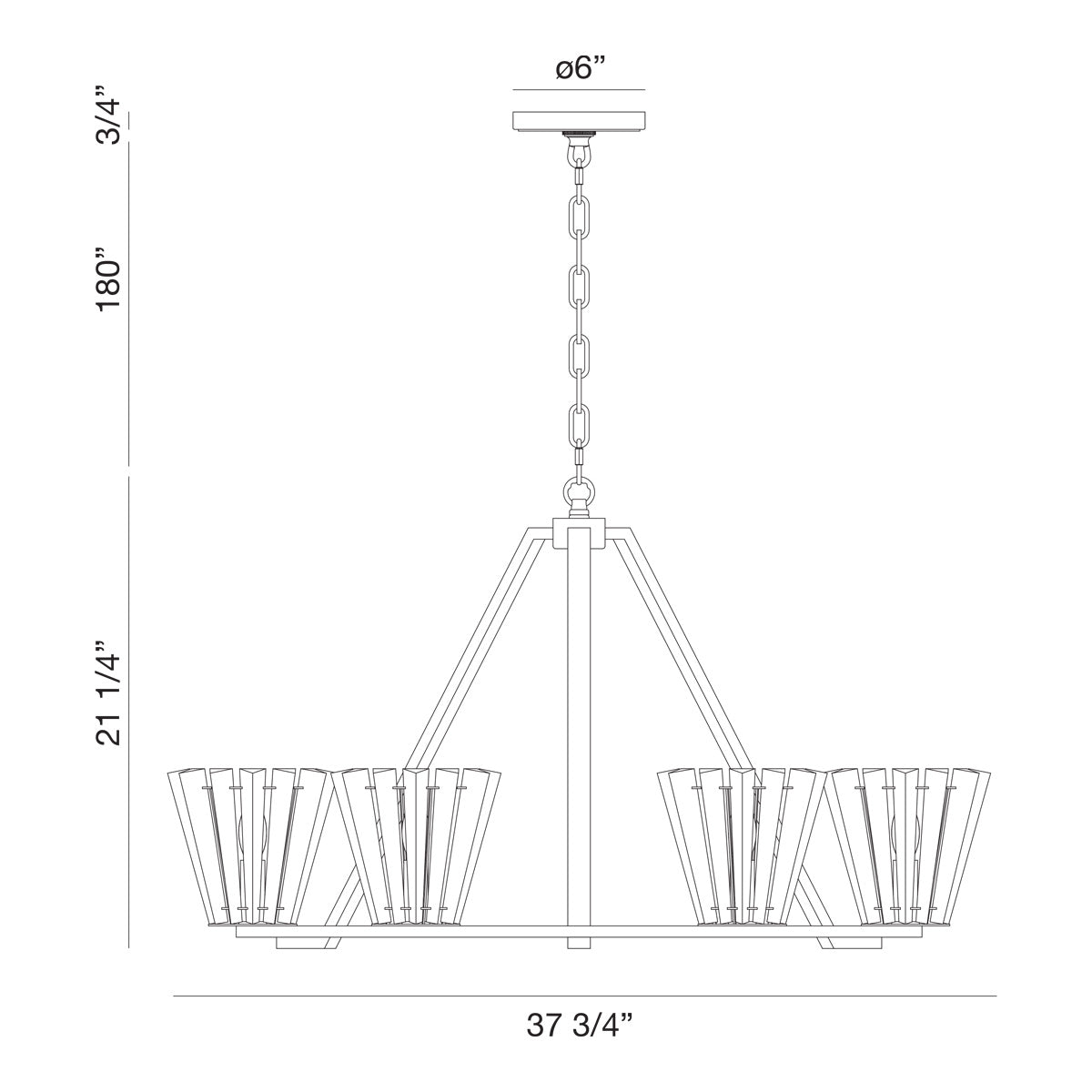 Ricca 6-Light 38" Chandelier
