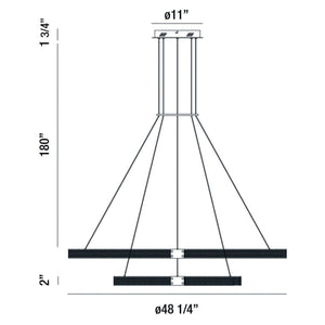 Admiral 2-Tiers 2-Light 48" Integrated LED Grand Chandelier