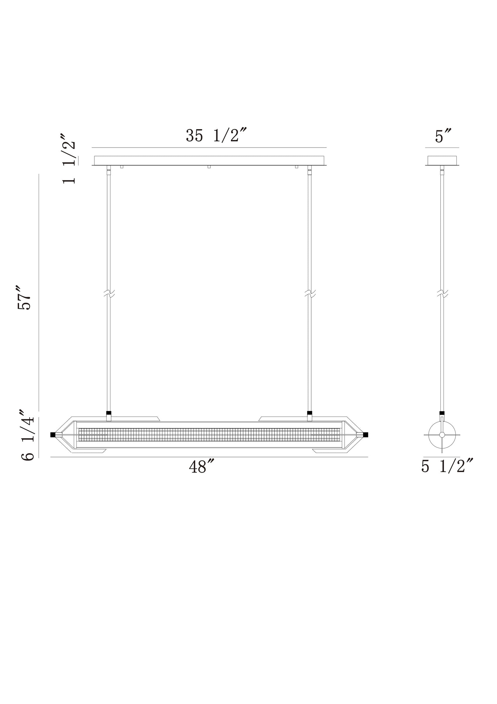 Espada 48" Integrated LED Linear Chandelier
