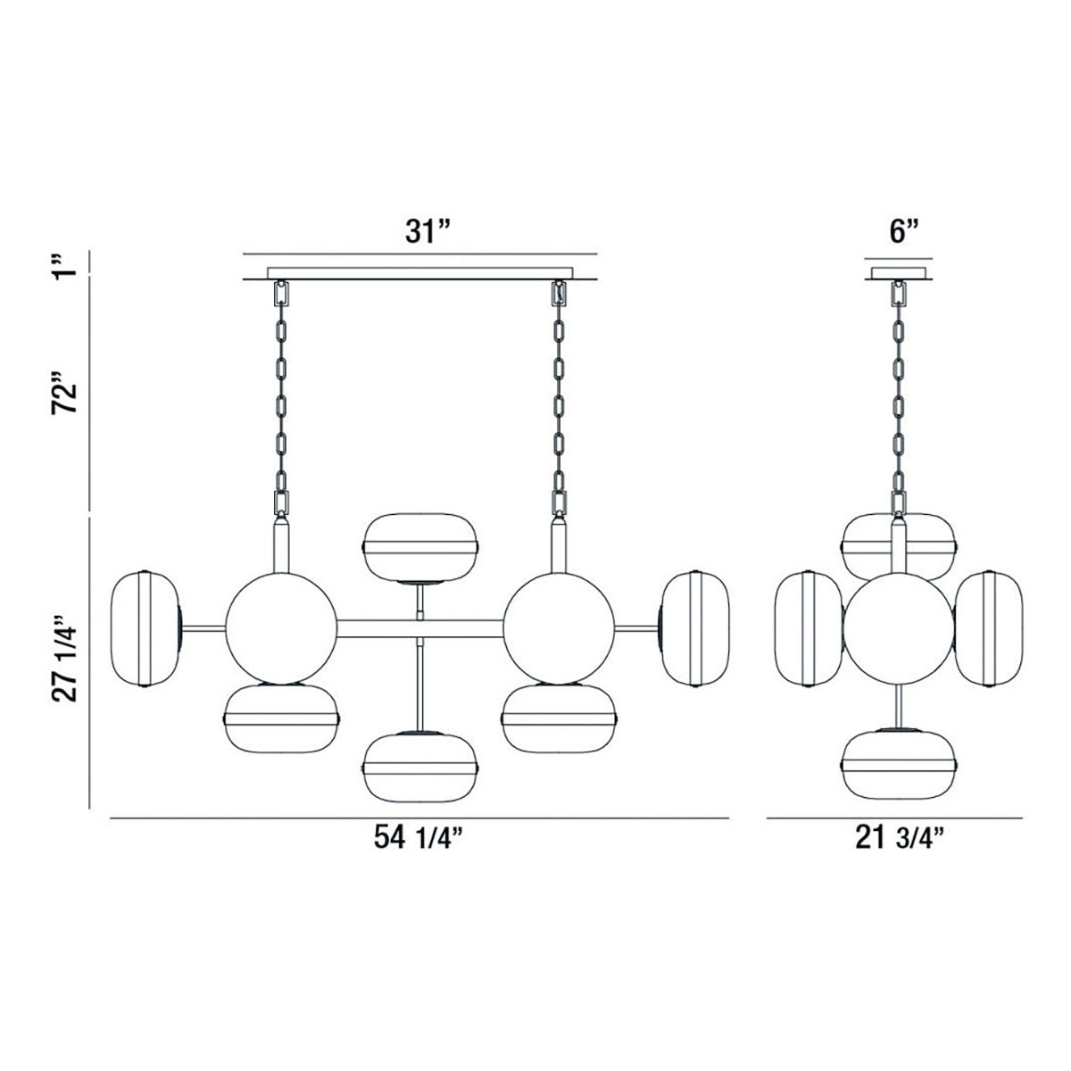 Nottingham 10-Light 54" Chandelier