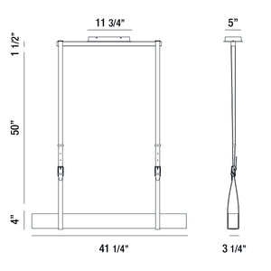 Harbourview 41" Integrated LED Linear Chandelier