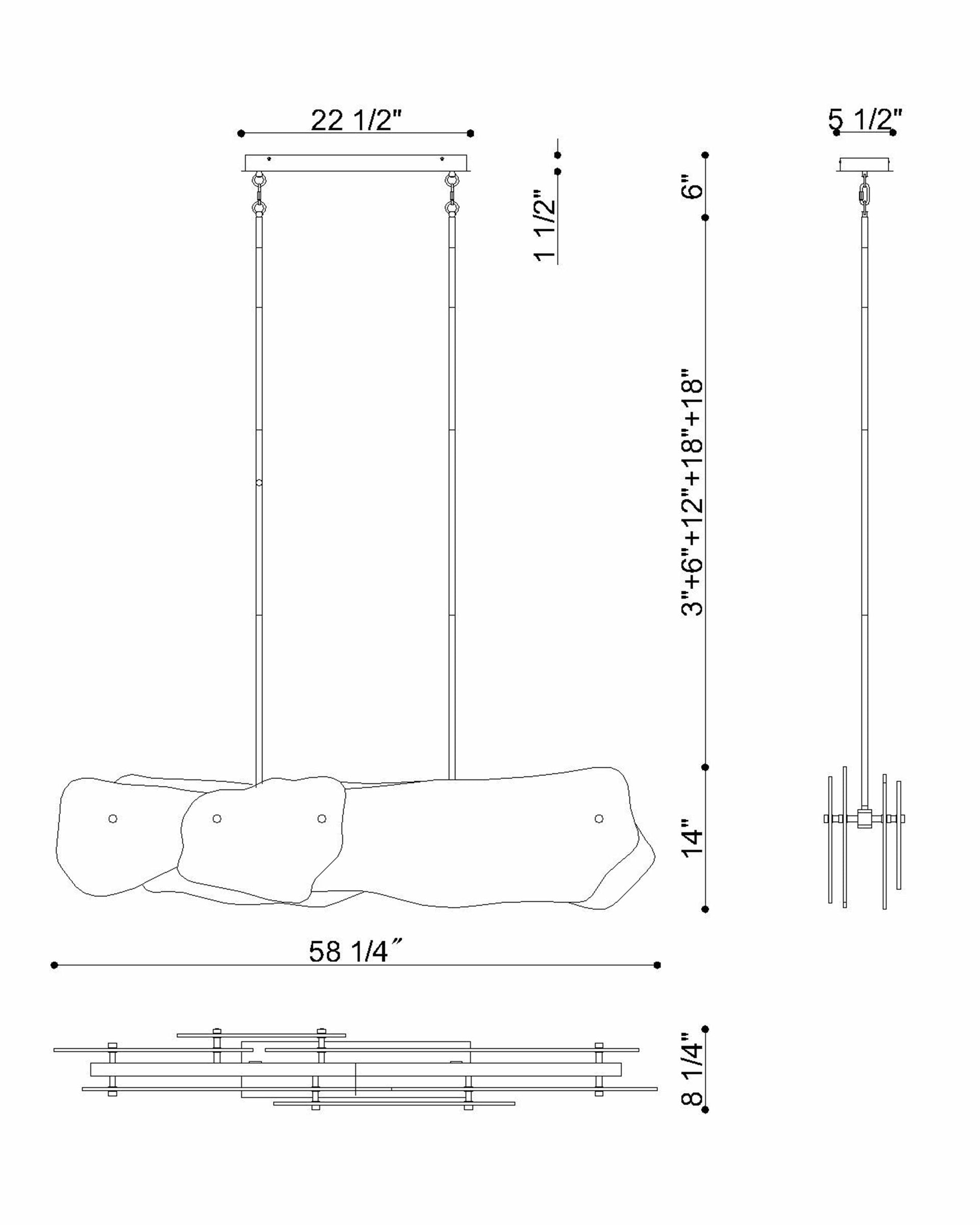 Grotto 58" Integrated LED Linear Chandelier