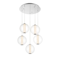 Atomo 5-Light 26" Integrated LED Multi Drop Chandelier