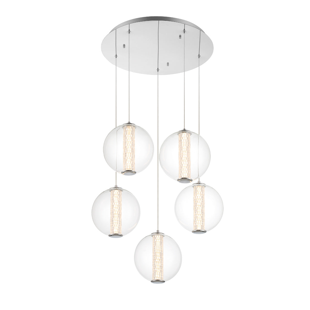 Atomo 5-Light 26" Integrated LED Multi Drop Chandelier