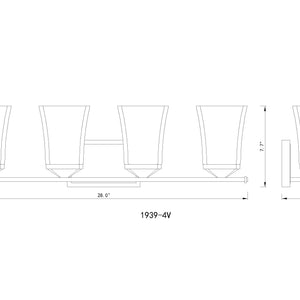 Darcy 4 Light Vanity