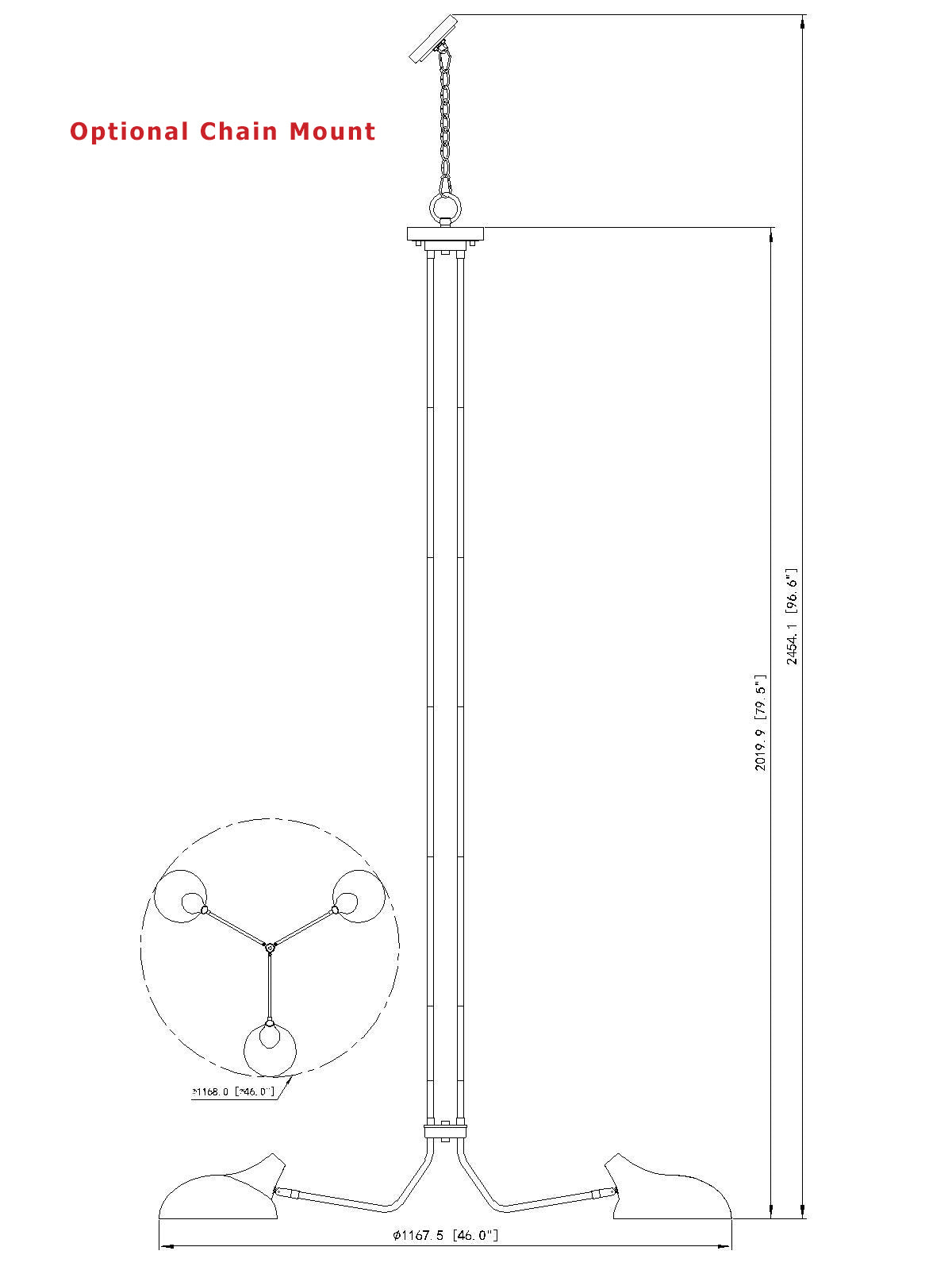 Bellamy 46-in chandelier