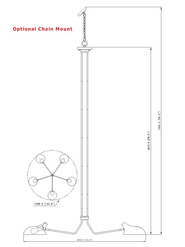 Bellamy 52-in chandelier