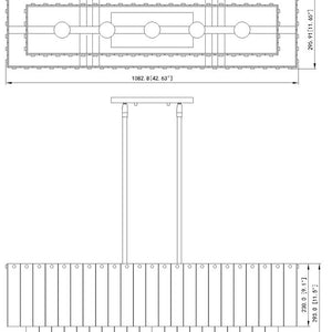 Glacier 42.75-in Linear Chandelier