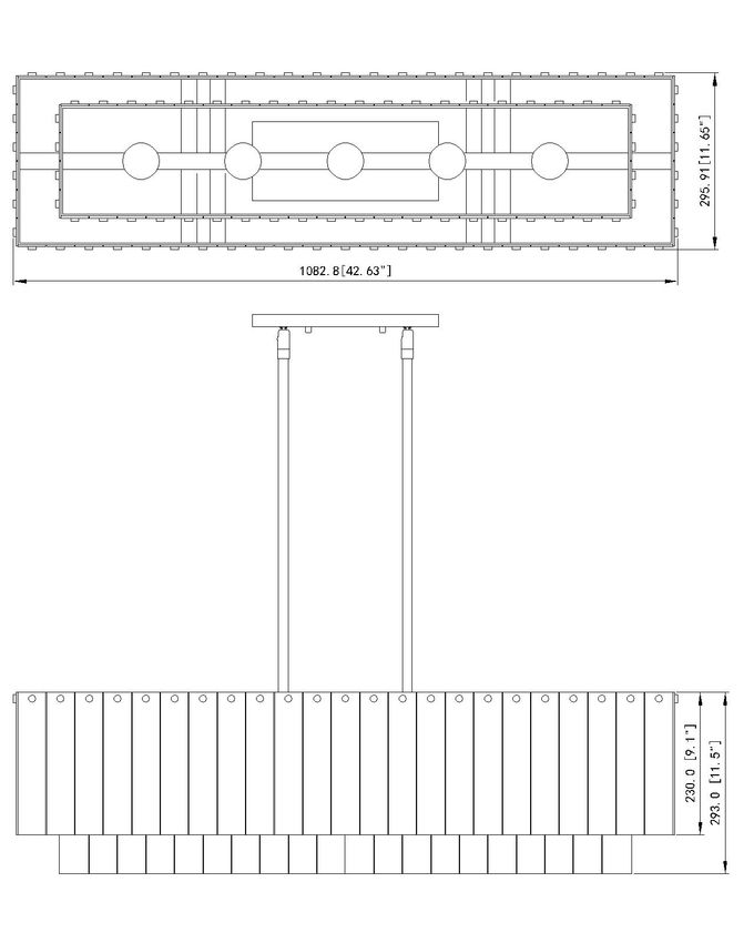 Glacier 42.75-in Linear Chandelier
