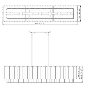 Glacier 53.5-in Linear Chandelier