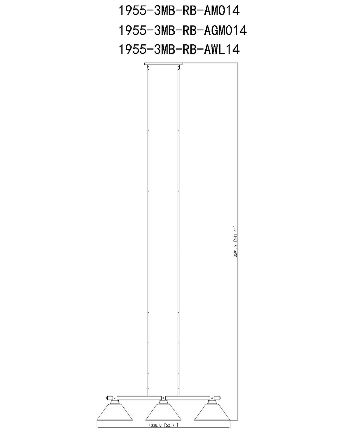 Bronte 3 Light Billiard