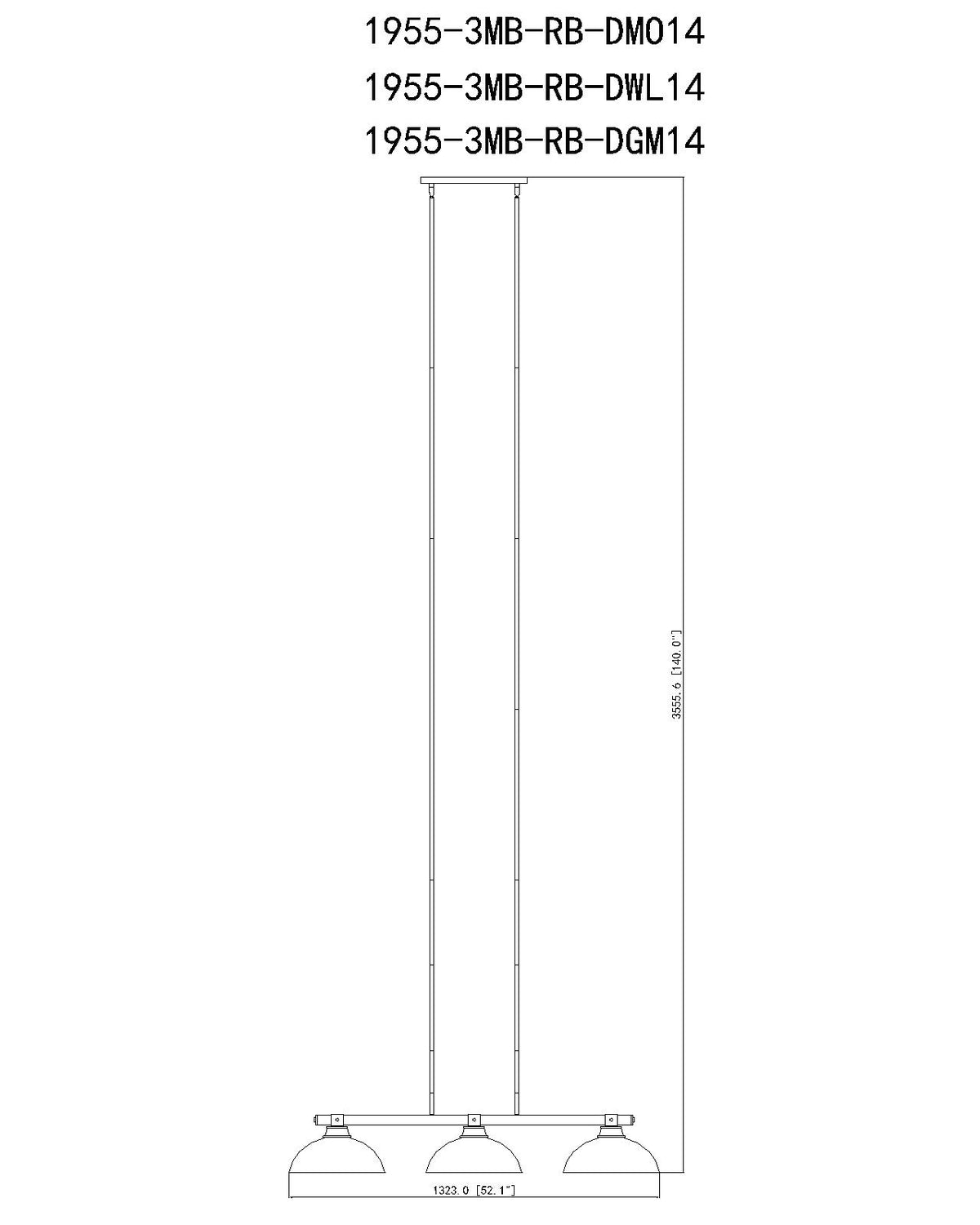 Bronte 3 Light Billiard