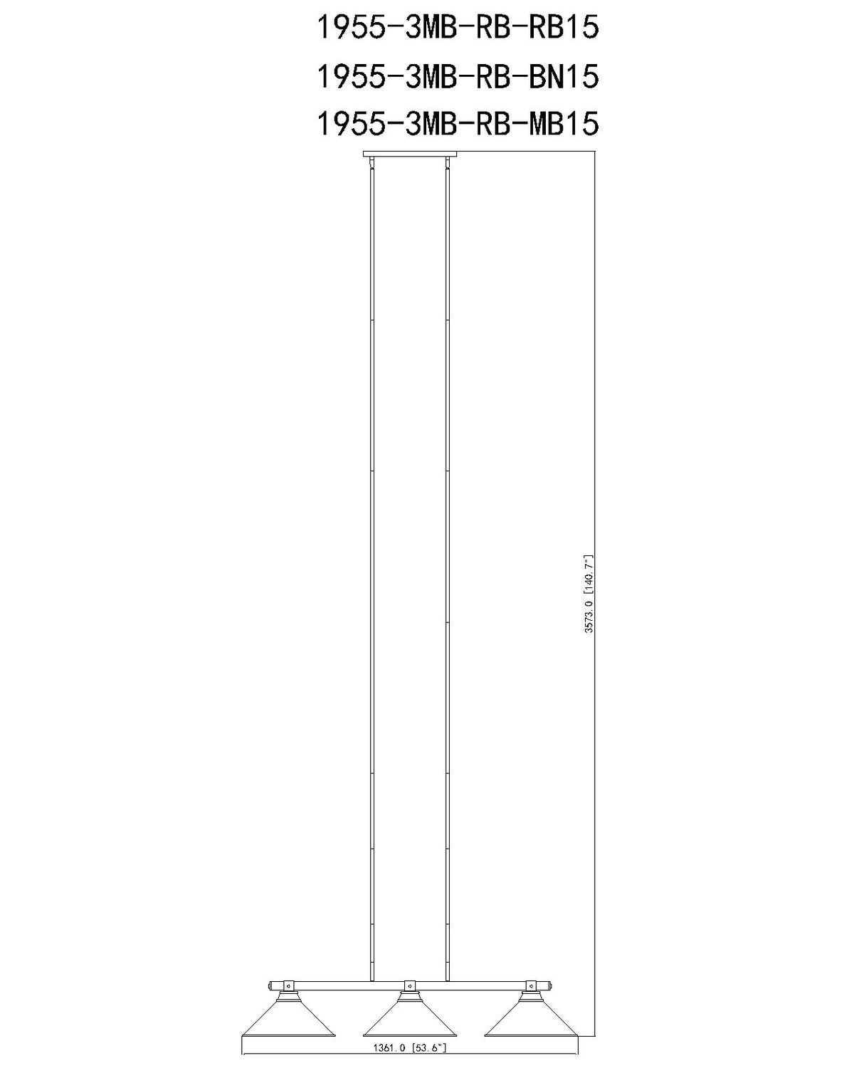 Bronte 3 Light Billiard